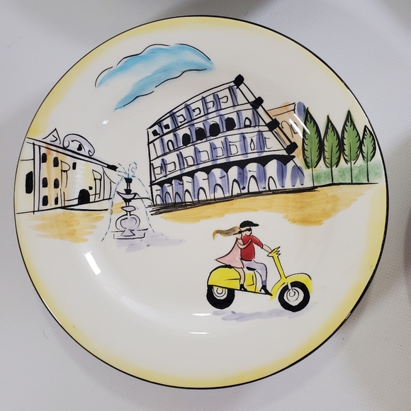 🟢 Oneida Festa Italia Plate Set Italian Landmark Plates Travel Kitchen Decor - Picture 7 of 11